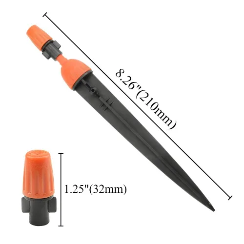 Miniatura 6 de 50 unidades (25 pares) goteros de nebulización ajustables de 360 grados, conector atomizador, rociador, rociado, goteo, boquilla emisora integral