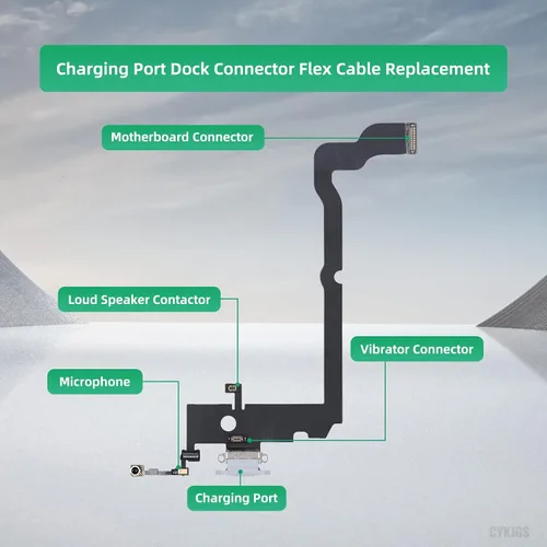 Miniatura 2 de Para iPhone Xs Max Puerto de Carga de Reemplazo Blanco OEM Auriculares Jack USB Carga Dock Conector Asamblea Micrófono Antanna Flex Cable