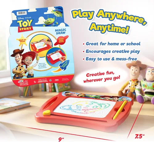 Miniatura 5 de JA-RU Toy Story Magic Draw-Bloc de dibujo magnético (paquete de 2) juguetes de viaje en automóvil, tablero de escritura para niños pequeños sin