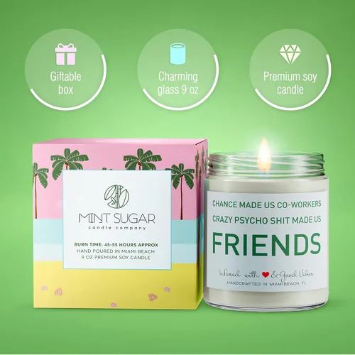 Miniatura 2 de Velas para compañeros de trabajo – Regalo divertido para compañero de trabajo – Vertido a mano en los Estados Unidos – 9 oz – Lindas ideas