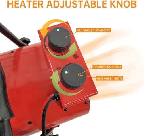 Miniatura 4 de Calentador eléctrico de invernadero con control de termostato digital, ventilador portátil para casa verde, tienda de cultivo, sala de flores