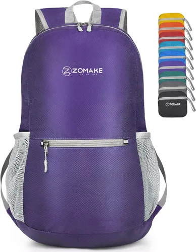 Miniatura 14 de ZOMAKE Mochila ultra ligera y compactable Mochila de senderismo resistente al agua, Mochila pequeña Mochila de camping al aire libre plegable y Negro