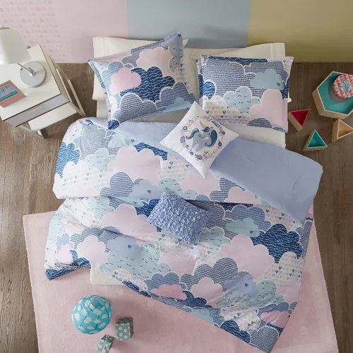 Intelligent Design Edredón para niños, vibrante, divertido y juguetón con estampado de unicornio alternativo para todas las estaciones, juego de