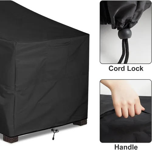 Miniatura 3 de ALSTER Fundas para Sillas de Patio Impermeables, Fundas para Sillas de Exterior (32" L x 37" A x 36" Al), Fundas de Muebles Negras Duraderas e