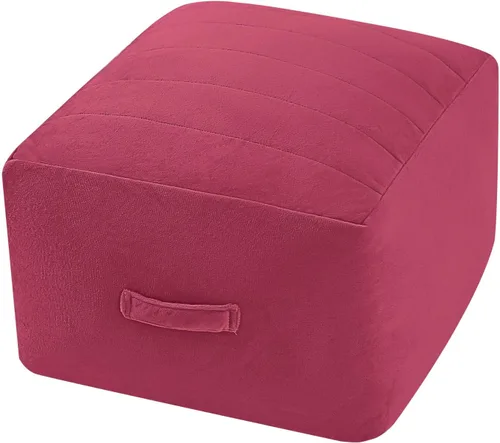 Miniatura 12 de MeMoreCool Puf Otomano Cuadrado Relleno Reposapiés, Puf de Suelo Reposapiés con Relleno de Trozos de Espuma, Otomano Relleno Suave Reposapiés