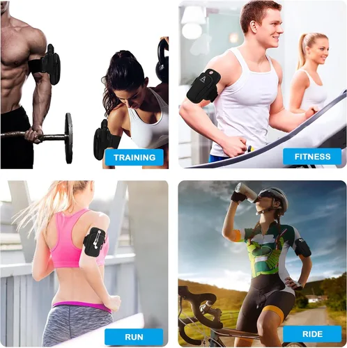 Miniatura 6 de Brazalete deportivo, gimnasio para correr, bolsa universal para teléfono inteligente con orificio para auriculares, bolsillos multifuncionales
