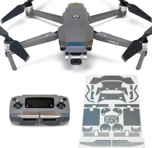 Miniatura 10 de Wrapgrade Poly Skin Compatible with DJI Mavic 2 Accent Color (Airforce Silver)