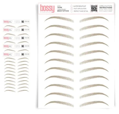 Miniatura 29 de 5 paquetes de tatuajes temporales para cejas, adhesivos impermeables para cejas, tatuajes falsos para el cabello tipo pelar de transferencia