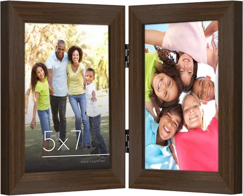 Miniatura 17 de Armazón de fotos con bisagra y frente de vidrio. Fabricado para exhibir dos fotos de 4 x 6 pulgadas, se para de manera vertical en el escritorio