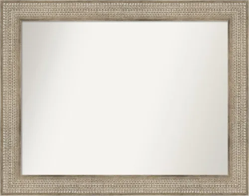 Miniatura 274 de Amanti Art Espejo de baño plateado para sobre fregadero, 26 x 26 pulgadas, espejo cuadrado de níquel pulido, marco de madera tradicional mediano, se