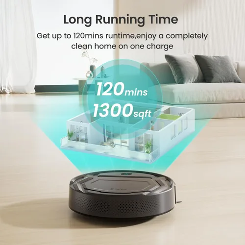 Miniatura 7 de Lefant Robot aspirador M210 Pro, delgado, silencioso, succión de 2200 Pa, aspiradoras robóticas de carga automática de 120 minutos, Freemove 3.0