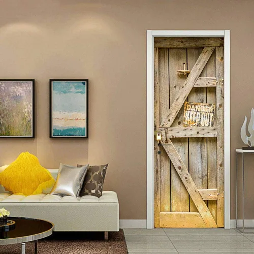 Miniatura 56 de Calcomanías 3D para puerta, murales para despegar y pegar, cocodrilo negro, calcomanías de pared, autoadhesivas, extraíbles, impermeables, de PVC