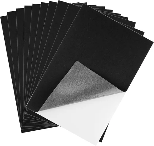 CHRORINE 10 hojas de tela de fieltro negro autoadhesivas de 8 x 12 pulgadas, papel de fieltro para suministros de arte y manualidades.