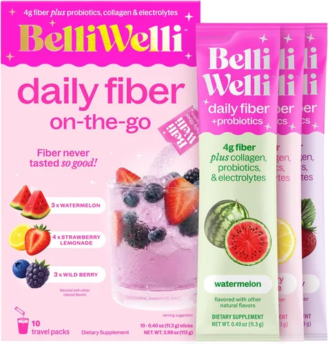 Miniatura 14 de Belli Welli Suplemento de Fibra, Polvo de Fibra con Probióticos Paquete de Viaje para Mujeres con Colágeno y Electrolitos para la Salud Intestinal