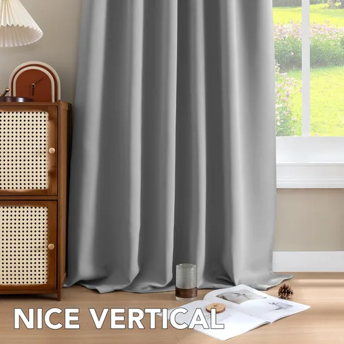Miniatura 9 de H.VERSAILTEX Cortinas opacas con aislamiento térmico, paneles de tratamiento de ventana, cortinas opacas para oscurecer la habitación, cortinas Gris
