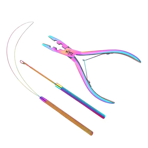 Miniatura 2 de Beauty & Crafts Micro Links - Kit de extensiones de cabello - Alicates para cerrar y quitar cuentas de acero inoxidable, extensiones de cabello