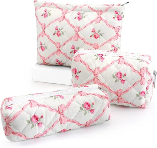 Miniatura 7 de EIMMBD Juego de 6 bolsas de maquillaje de gran capacidad, bolsa de cosméticos de viaje, bolsa de aseo organizadora, bonita bolsa de maquillaje