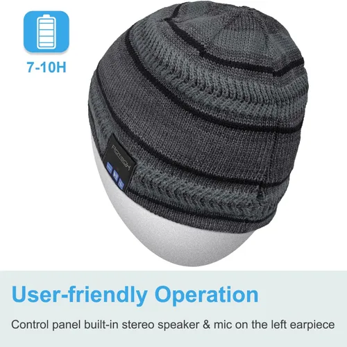 Miniatura 35 de Rotibox - Gorro inalámbrico con Bluetooth para deportes al aire libre, regalo de Navidad.