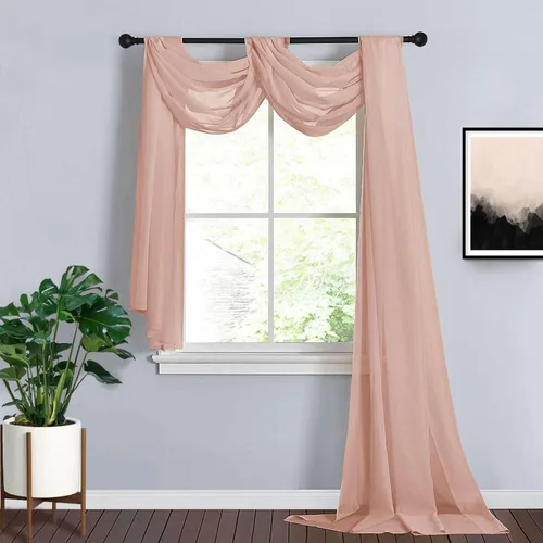 Miniatura 18 de Efavormart - Paneles de cortina de organza transparente verde salvia de 18 pies, cenefa para ventana, arco de boda, tela drapeada para mesa