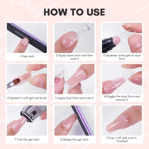 Miniatura 8 de Makartt - Gel de uñas de polietileno, 1.7 oz (50 ml), constructor, extensión, fortalecedor, gel de color duro, multifuncional, larga duración, fácil
