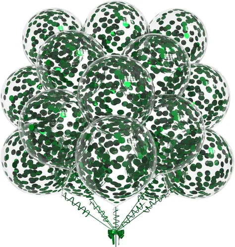 Miniatura 10 de 50 globos de confeti de papel de aluminio verde aguacate, globos de látex de 12 pulgadas con confeti verde aguacate en el interior para cumpleaños
