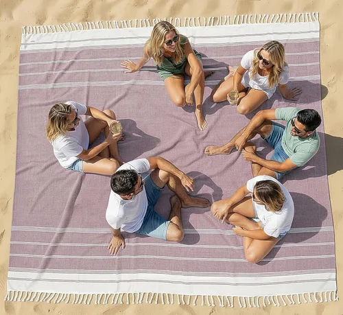 Miniatura 11 de LANE LINEN - Paquete de 4 toallas de playa de gran tamaño, toalla de piscina prelavada, extragrande, de secado rápido y sin arena, toalla de viaje