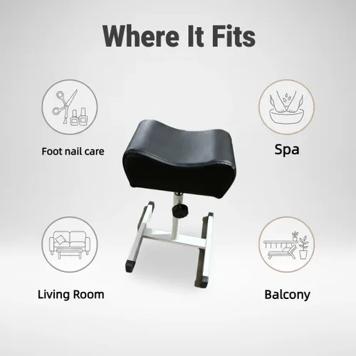 Miniatura 4 de Reposapiés de pedicura, suave, tecnología de uñas, tatuaje, spa, refuerzo, altura ajustable, antideslizante, negro