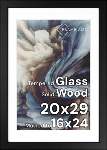 Miniatura 20 de Frame Amo Marco de póster de madera maciza de 13 x 19 pulgadas, color natural, tapete blanco para imagen de 11 x 17 pulgadas, parte frontal