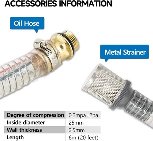 Miniatura 6 de Kit de bomba de transferencia de combustible eléctrica portátil de 12 V CC (boquilla+mangueras+filtro), para diésel, queroseno, máquina, aceite