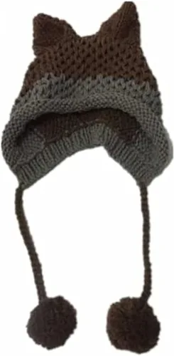 Lindos gorros holgados vintage de gato y zorro para mujer - Accesorios Grunge