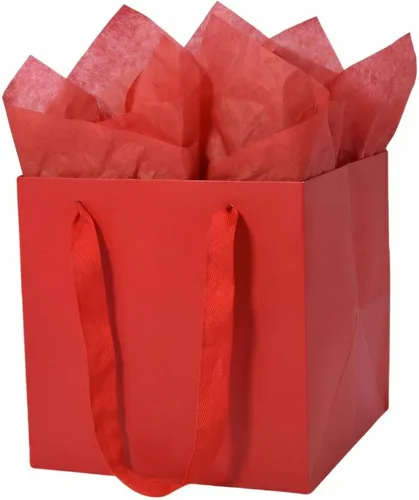 Miniatura 16 de JUNESHE Bolsas de regalo cuadradas pequeñas con papel de seda, color negro, paquete de 2, 5.9 pulgadas Bolsas de papel con asas para cumpleaños