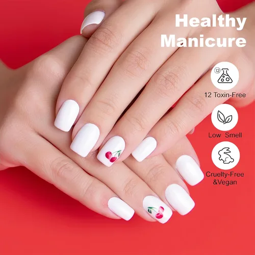 Miniatura 8 de YTD Likomey Esmalte de uñas de gel blanco, 0.5 onzas líquidas, manicura y pedicura para manicura y pedicura de verano, esmalte de color UV, 0.5