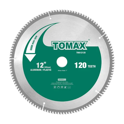 Miniatura 5 de TOMAX - Hoja de sierra de 6-1/2 pulgadas, 60 dientes, TCG, de aluminio delgado y metal no ferroso, con eje DMK de 5/8 pulgadas