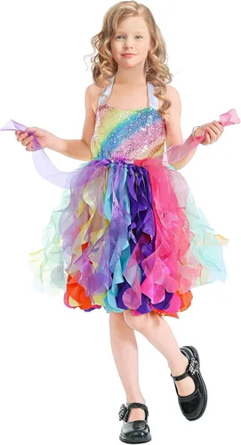 Miniatura 2 de Vestido tutú para niñas, vestido de tul con lentejuelas, vestido de princesa para niñas pequeñas, disfraz de fiesta de cumpleaños brillante
