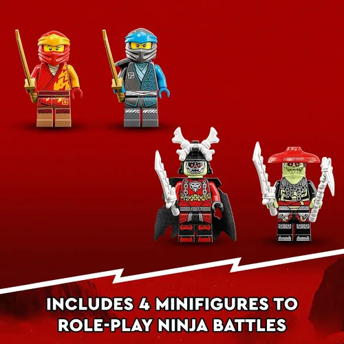 Miniatura 5 de LEGO NINJAGO Kai’s Mech Rider EVO 71783, juguete de moto ninja actualizable, figura de acción Mech y 2 minifiguras de guerrero óseo, juguetes