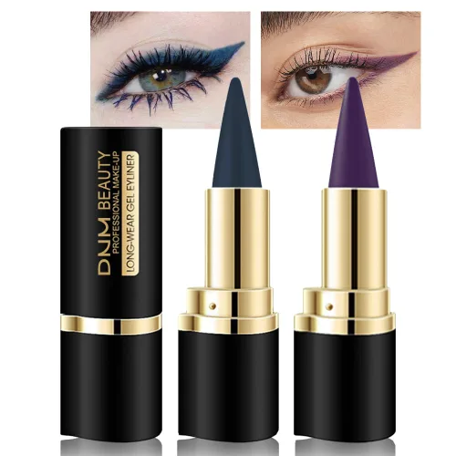 Miniatura 32 de evpct Delineador de ojos de gel negro y marrón 2 en 1, impermeable, a prueba de manchas, para Waterline, juego de pomadas de crema de cejas