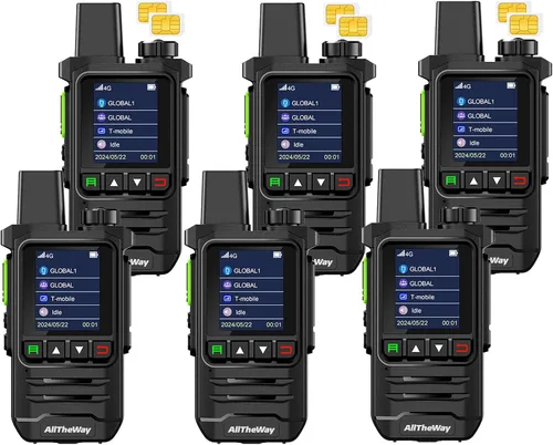 Miniatura 10 de Walkie Talkies globales gratuitos de por vida, radio 4G PoC, radio nacional, radio PTT bidireccional de larga distancia con linterna para equipos