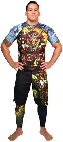 Miniatura 5 de SHOGUN Camiseta de compresión de lucha contra erupción BJJ MMA Premium Jiu Jitsu Fighting Grappling