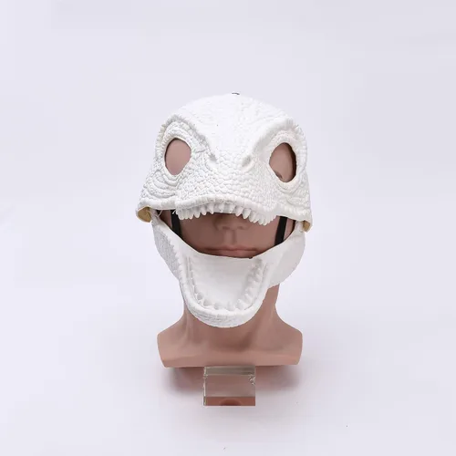 Miniatura 4 de Firlar Máscara de dinosaurio con mandíbula móvil, máscara de látex de tiranosaurio Rex, máscara de cabeza de dinosaurio, máscara de cosplay
