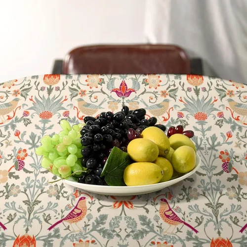 Miniatura 36 de Mantel Floral Retro de Pájaros, Diseño Original Bohemio William Morris Estampado Cubierta de Mesa para Hogar Picnic Fiesta Comedor Cocina William