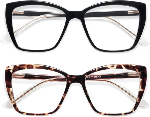 Miniatura 11 de AMOMOMA Trendy TR90 Gafas de Lectura Grandes con Filtro de Luz Azul para Mujeres, Elegantes Gafas Cuadradas Tipo Ojo de Gato AM6031