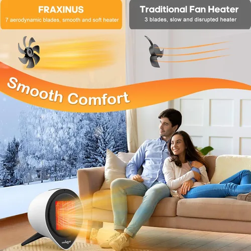 Miniatura 4 de Calentadores de cerámica pequeños para uso en interiores, calefacción eléctrica PTC de 1500 W con temporizador de 15 horas, protección contra