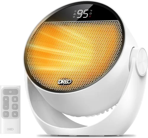 Dreo Calentador de espacio de 1500 W, inclinación ajustable de 60°, calentadores eléctricos portátiles de 10.5 pies/s para uso en interiores con