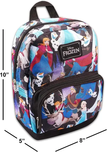 Miniatura 3 de Disney Frozen - Mochila preescolar para niños niños pequeños paquete de 6 suministros escolares con lona Frozen de 10 pulgadas mini mochila