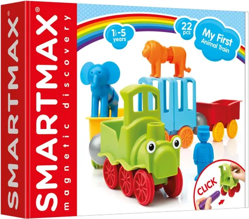 Miniatura 3 de SmartMax My First Animal Train STEM - Juego de descubrimiento magnético con tren móvil y animales suaves para edades de 1 a 5 años
