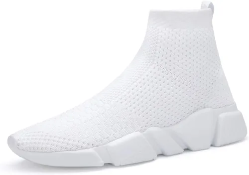 CHUI Tenis de moda para niños, zapatos de calcetín para niñas, zapatos altos sin cordones para niños