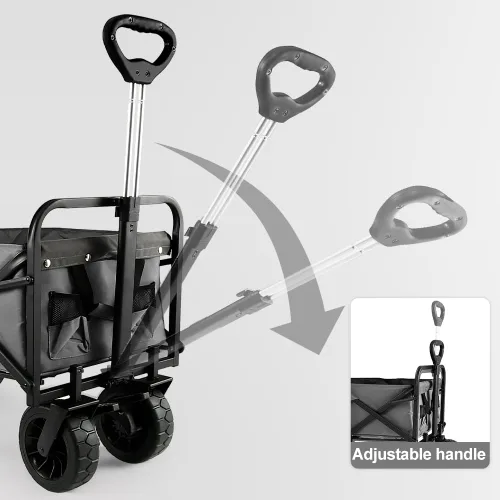 Miniatura 5 de WHITSUNDAY - Carro plegable para jardín al aire libre, parque utilitario, para picnic, con rodamiento y freno, ruedas todo terreno de 8 pulgadas