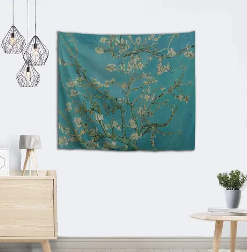 Miniatura 4 de WIHVE - Tapiz para colgar en la pared, de diseño floral bohemio, hippie, psicodélico, étnico, decorativo, de tela para dormitorio, decoración