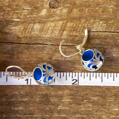 Miniatura 5 de Bottled Up Designs Aretes de encaje vintage hechos a mano, plata esterlina, ecológicos, fabricados en Estados Unidos, regalos de cumpleaños, día