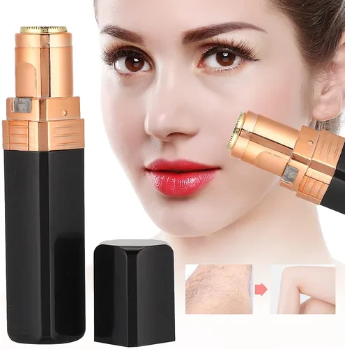 Miniatura 7 de Máquina de depilación, compacta y bonita, forma de lápiz labial, mini removedor eléctrico de vello facial y corporal para mujeres (negro)